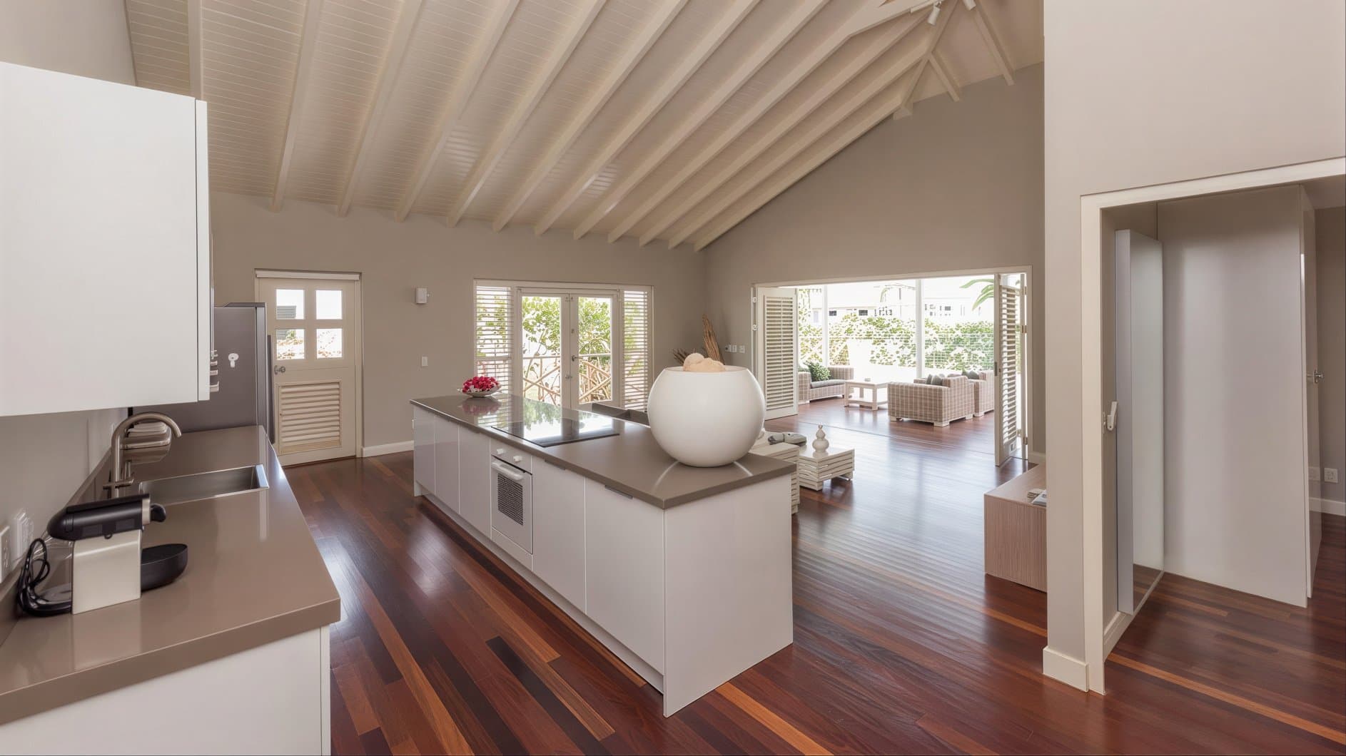 Cocina y sala de estar de planta abierta