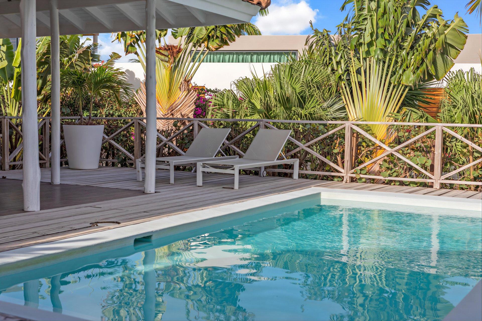 Privézwembad met houten terras, Villa Vidalou